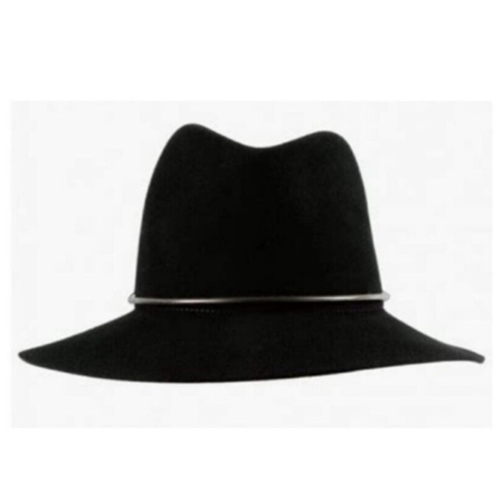 Janessa Leone Wool Fedora Hat Black Great Condition